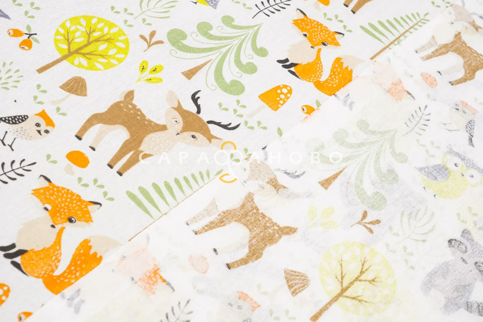 Ткань Бязь 150 см 120 гр детская рис Сказочный лес  72226 вид 1