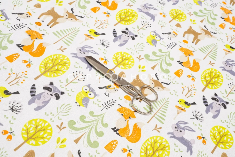 Ткань Бязь 150 см 120 гр детская рис Сказочный лес 72226 вид 1