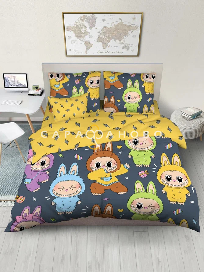 Ткань Поплин 150 см 110 гр рис Лабубу 500500/1