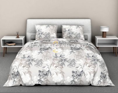 Ткань Бязь 150 см 140 гр.наб.189 рис. Симфония, 8/5 Вид серо-бежевый