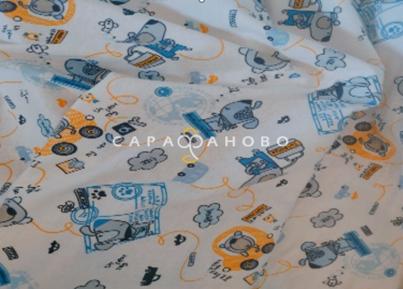 Ткань Теплый хлопок (Фланель) 180 см 170 гр диз Собаки в космосе