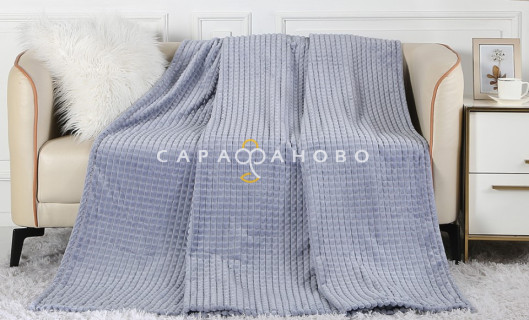 Ткань Велсофт 205 см 270 гр диз Клеточка серая