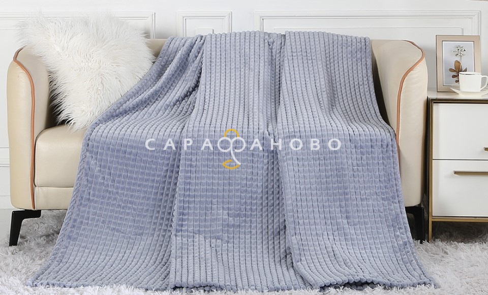 Ткань Велсофт 205 см 270 гр диз Клеточка серая
