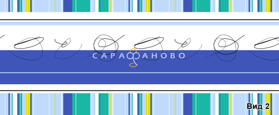 Ткань Бязь 150 см ГОСТ рис 0250/2 васильковый