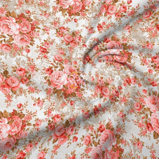 Ткань Перкаль 220 см «Садовая  роза» рис 6401 вид 1