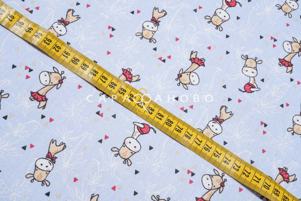 Ткань Бязь 150 см рис. Жирафы вид 2/1