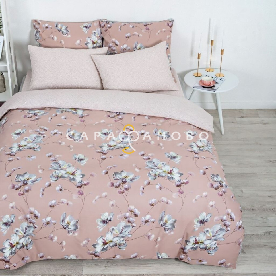 Ткань Бязь 220 см 120 гр рис Магнолия 13274-1 (КОМП)