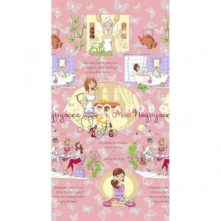 Ткань Полотно Вафельное 150 "Моей подружке" рис 12113-1