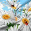 Ткань Бязь Комфорт 220 см рис 11733 вид 1 Воздушные ромашки На отрез