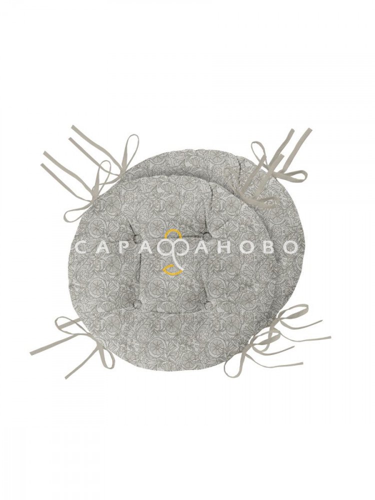 Комплект подушек на стул с тафтингом круглых Унисон 33006-1 Linen