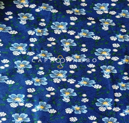 Ткань Теплый хлопок (Фланель) 155 см 170 гр диз Лен на синем