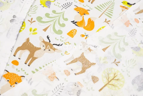 Ткань Бязь 150 см 120 гр рис 1926 вид 1 Сказочный лес