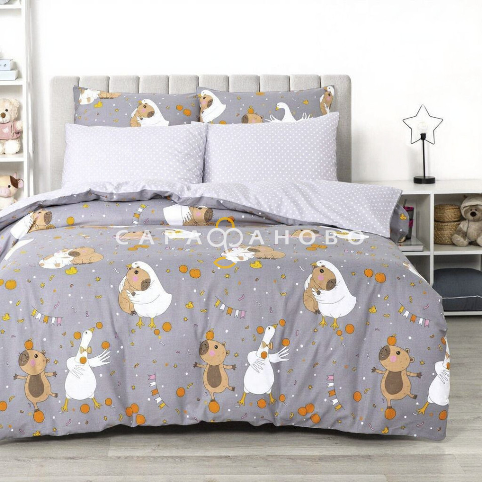 Ткань Бязь 220 см набивная 120 гр рис. Капигуси Комп 13413-2