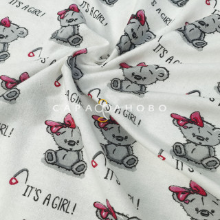 Ткань Теплый хлопок (Фланель) 180 см 170 гр диз Мишки девочки