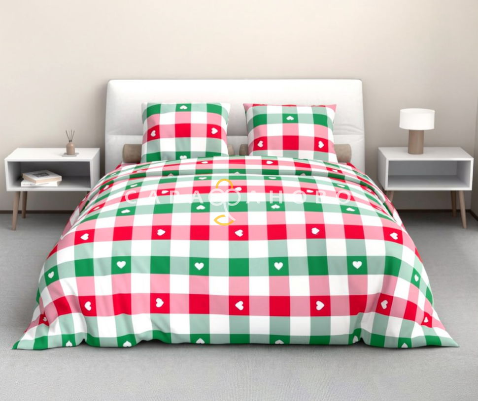 Ткань Бязь 220 см 120 гр рис 376 Радуга, 9/4 Вид б/з зеленый