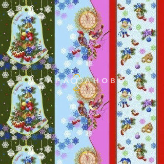 Ткань Полотно Вафельное 150 "Карнавальная ночь" рис 10465-1