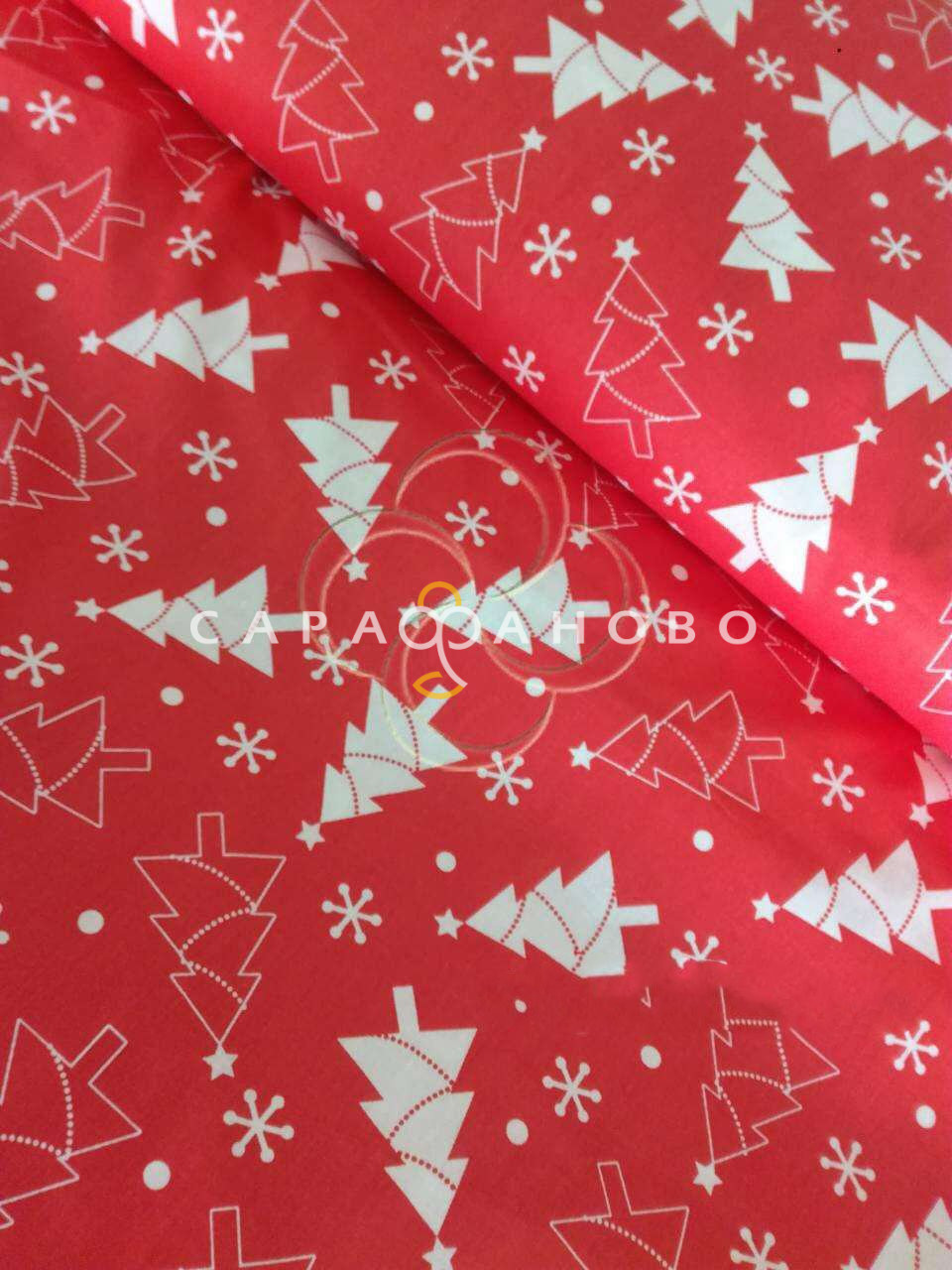 Ткань Поплин 150 см 110 г рис 2312-20 «Елочки»