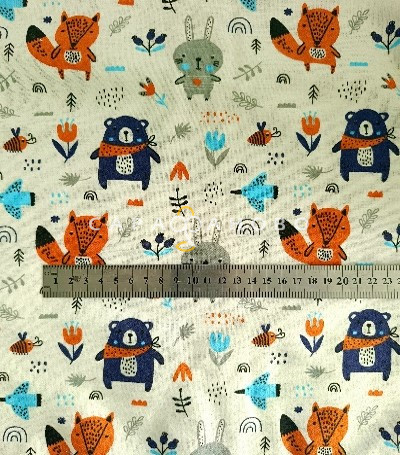 Ткань Теплый хлопок (Фланель) 125 см 170 гр диз Веселая компания