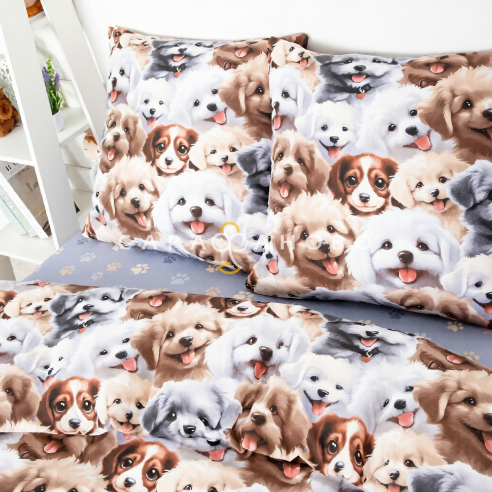 Ткань поплин 150 см 115 гр рис. Дружок 13475-1