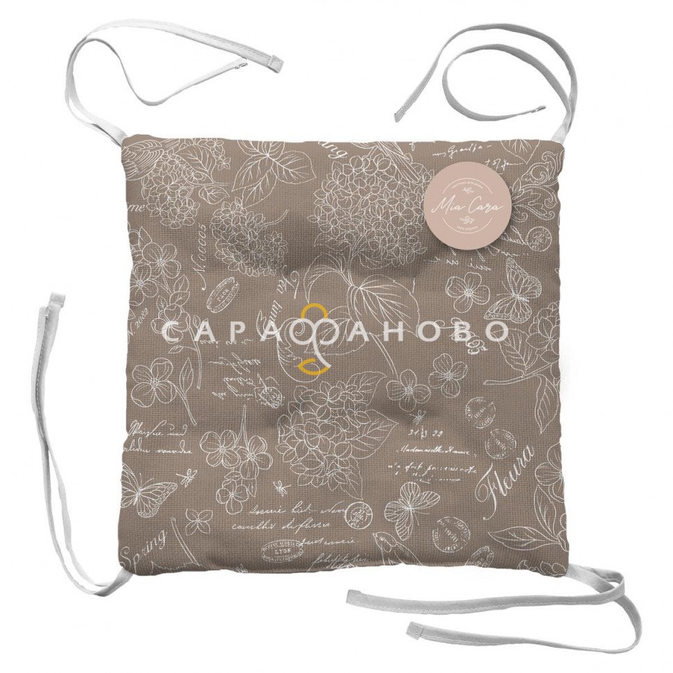 Подушка на стул рогожка с тафтингом квадратная Mia Cara 30284-5 Жозефина