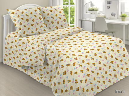 Ткань Бязь набивная 150 см 120 гр арт. 26Вч рис 0609 детск.беж