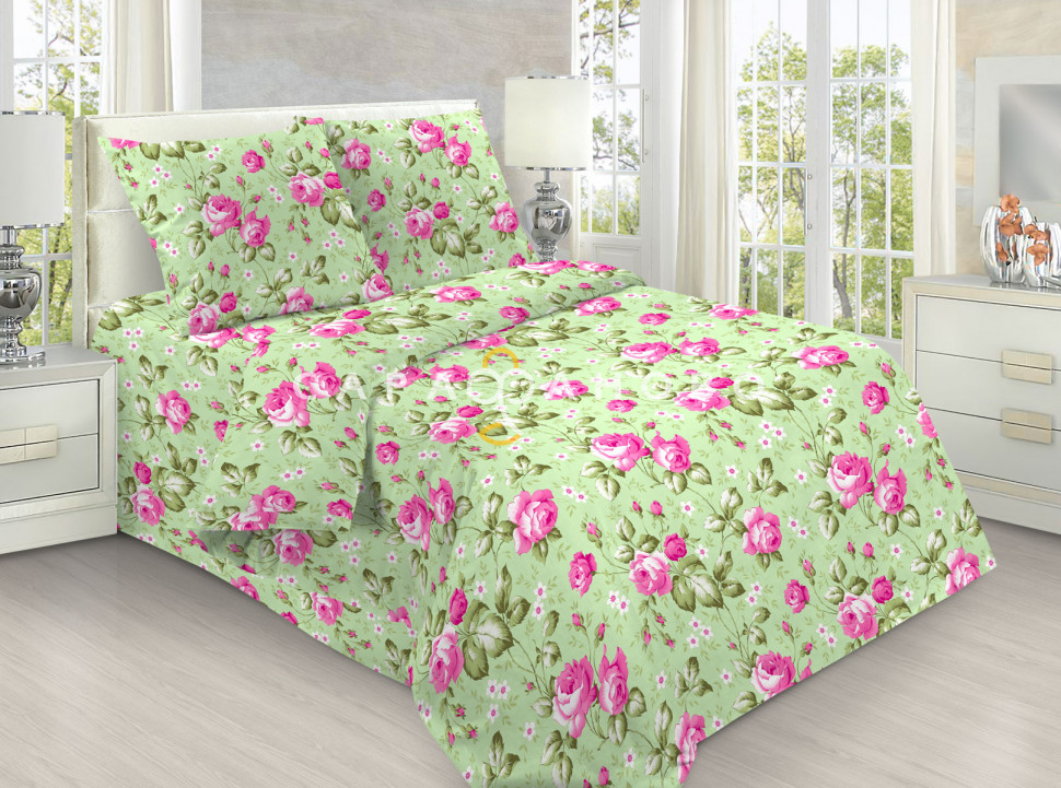 Ткань Бязь 150 см 120 гр рис 0380/1 зеленый