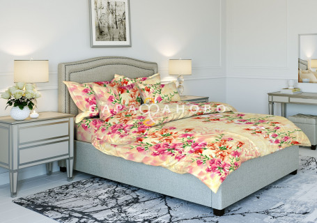 Ткань Бязь 150 см рис.   5200-2 "Душистый горошек"