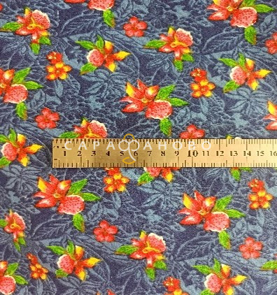 Ткань Теплый хлопок (Фланель) 155 см 170 гр диз Лилия на синем