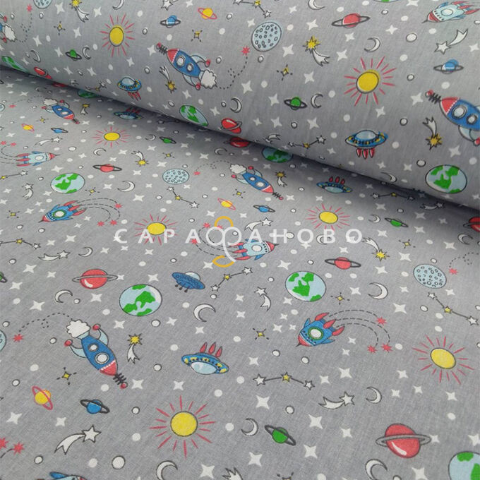 Ткань Поплин 150 см рис. Космос 2344-3