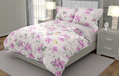Ткань Поплин 220 см рис. 289в9 Цветы сакуры