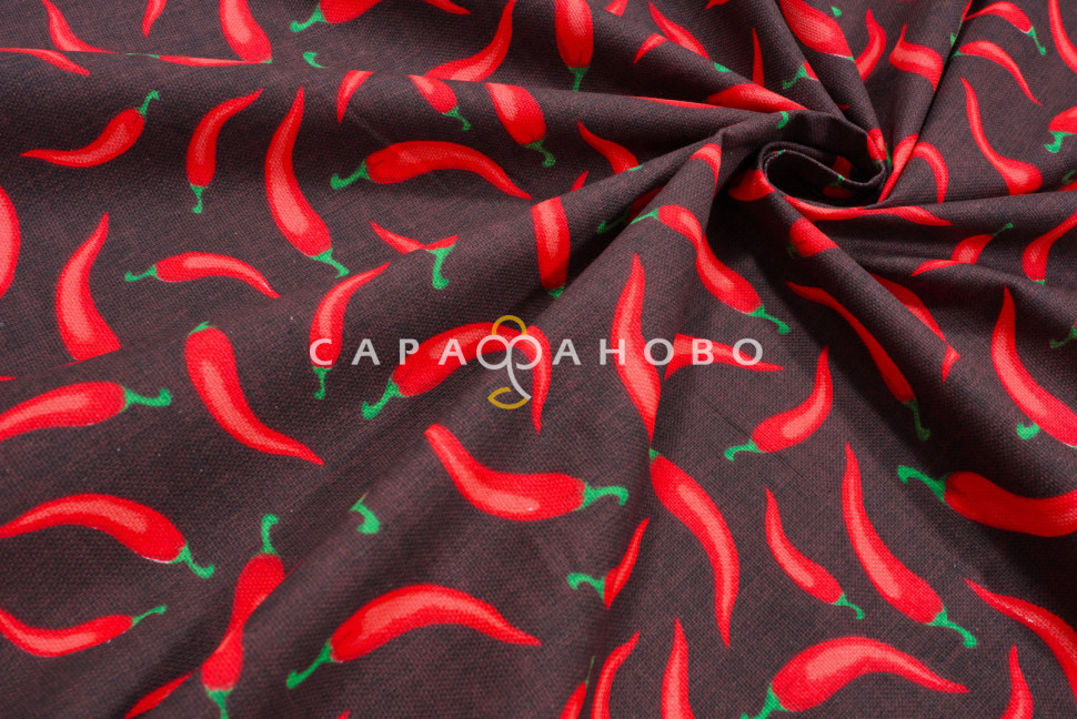 Ткань Рогожка 150 см 170 гр рис Перчики 502250/1