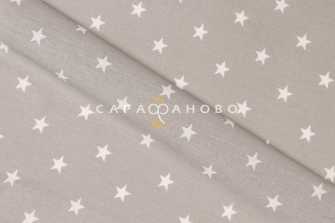 Ткань Бязь 150 см рис. 7356/39 Звёзды средние (серые о/м)