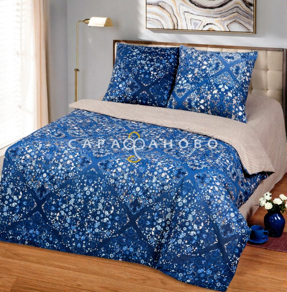 Ткань Бязь 220 см Лазурит (Компаньон) рис 11363 вид 1