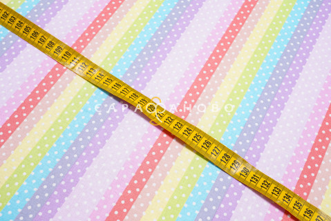 Ткань Поплин Детский 150 см рис 3925-1ит «Разноцветный горошек»