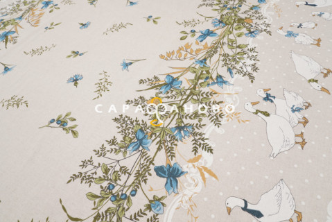 2-21( 1639 )Ткань п/лён 140гр. ш. 150  ДАТ. ГУСЬ  КАЙМА в 2