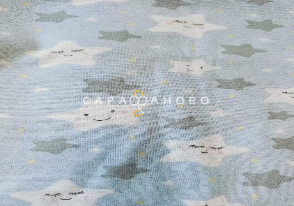 Ткань Теплый хлопок (Фланель) 125 см 170 гр диз Звезды ночные глазки