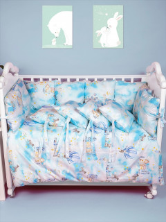 Бортики-подушечки в детскую кроватку набор 12 штук (32х32 см) диз Мир игрушек