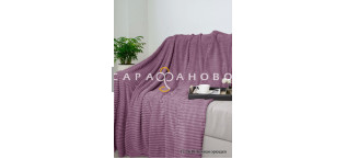 Велсофт тисненый 205 см "Paradise" рис Страйп 17-1610 (Темная орхидея)  