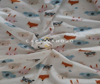 Ткань Теплый хлопок (Фланель) 125 см 170 гр диз Морды