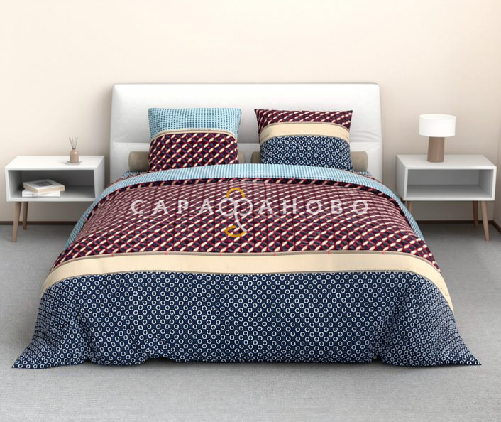 Ткань Бязь 220 см 120 гр рис 409 Легенда, 2 Вид синий