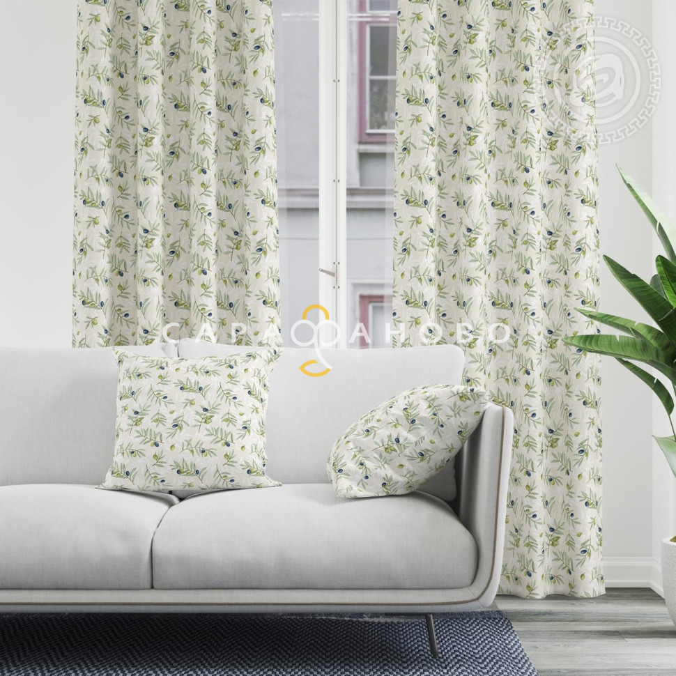 Ткань Рогожка 150 см 170 гр рис. Долина 7675