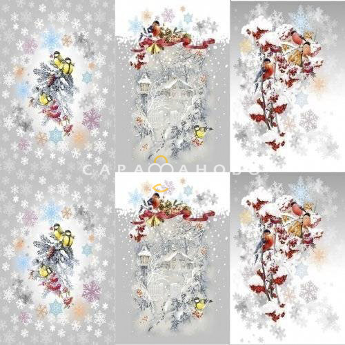 Ткань Рогожка 150 см рис. 11476-1 Морозко