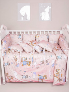 Бортики-подушечки в детскую кроватку набор 12 штук (32х32 см) диз Топтыжка