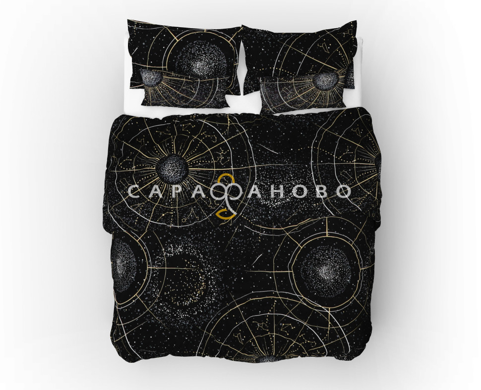 Ткань Бязь 150 см 120 гр рис. 319 Созвездие, 8/3 Вид черный