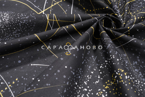 Ткань Бязь 150 см 120 гр рис. 319 Созвездие, 8/3 Вид черный