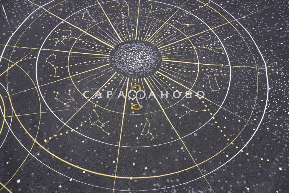 Ткань Бязь 150 см 120 гр рис. 319 Созвездие, 8/3 Вид черный