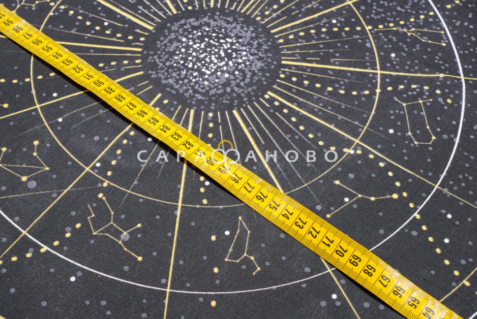 Ткань Бязь 150 см 120 гр рис. 319 Созвездие, 8/3 Вид черный