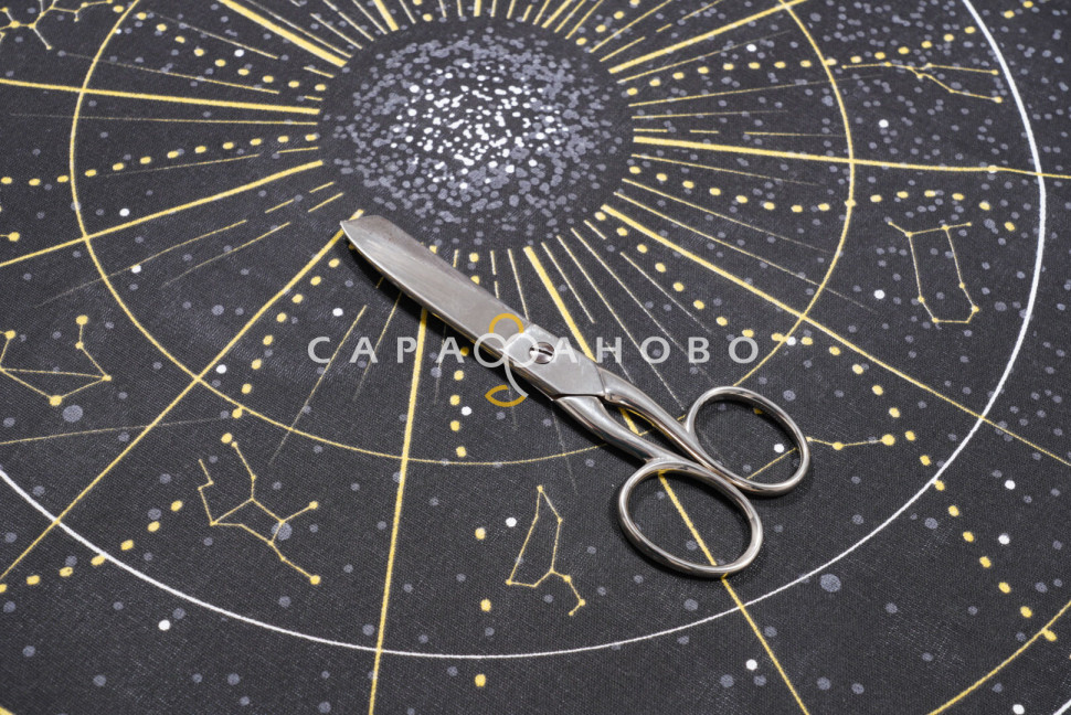 Ткань Бязь 150 см 120 гр рис. 319 Созвездие, 8/3 Вид черный