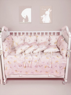 Бортики-подушечки в детскую кроватку набор 12 штук (32х32 см) диз Умный мышонок