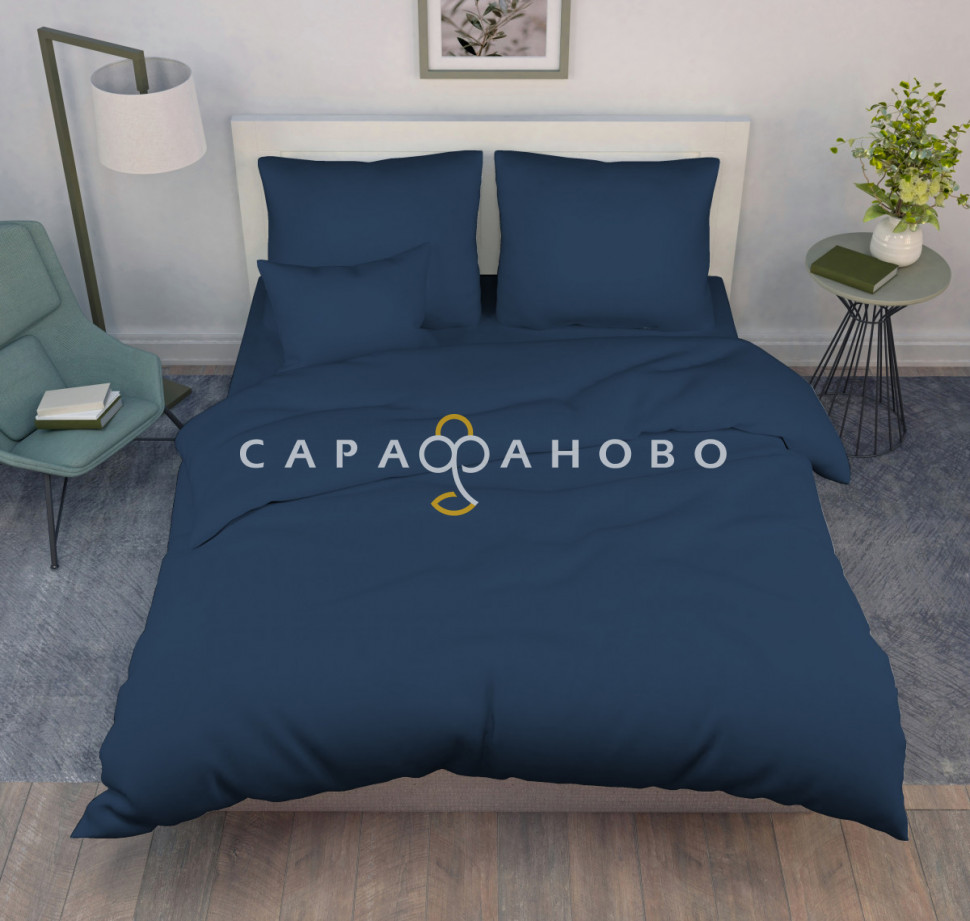 Ткань Перкаль гл/к 220 см 115 гр рис Синий